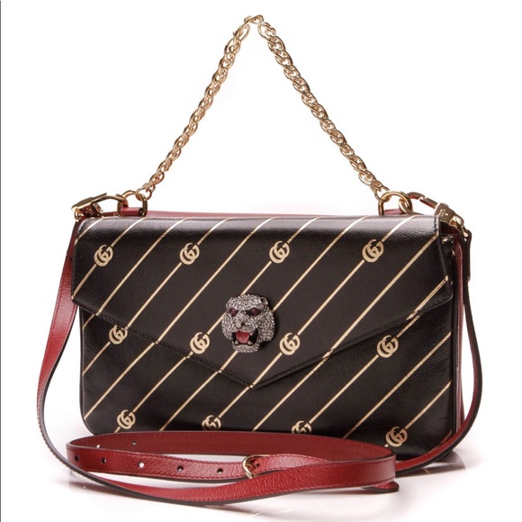 Gucci Handbags - Gucci GG Thiara Crossbody Leather Chain Double Bag